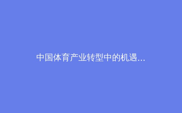 中国体育产业转型中的机遇与挑战：从赛事经济到全民健康 - 2